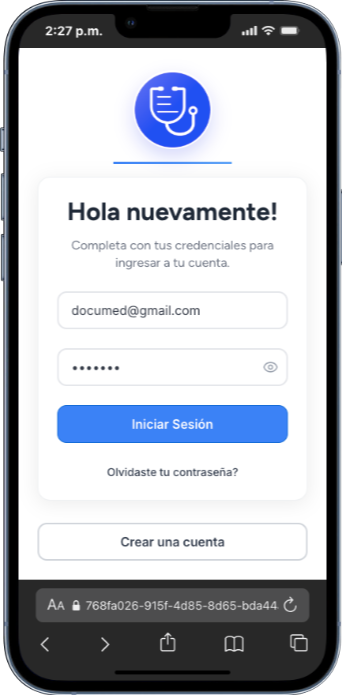 iniciar sesión DocueMed